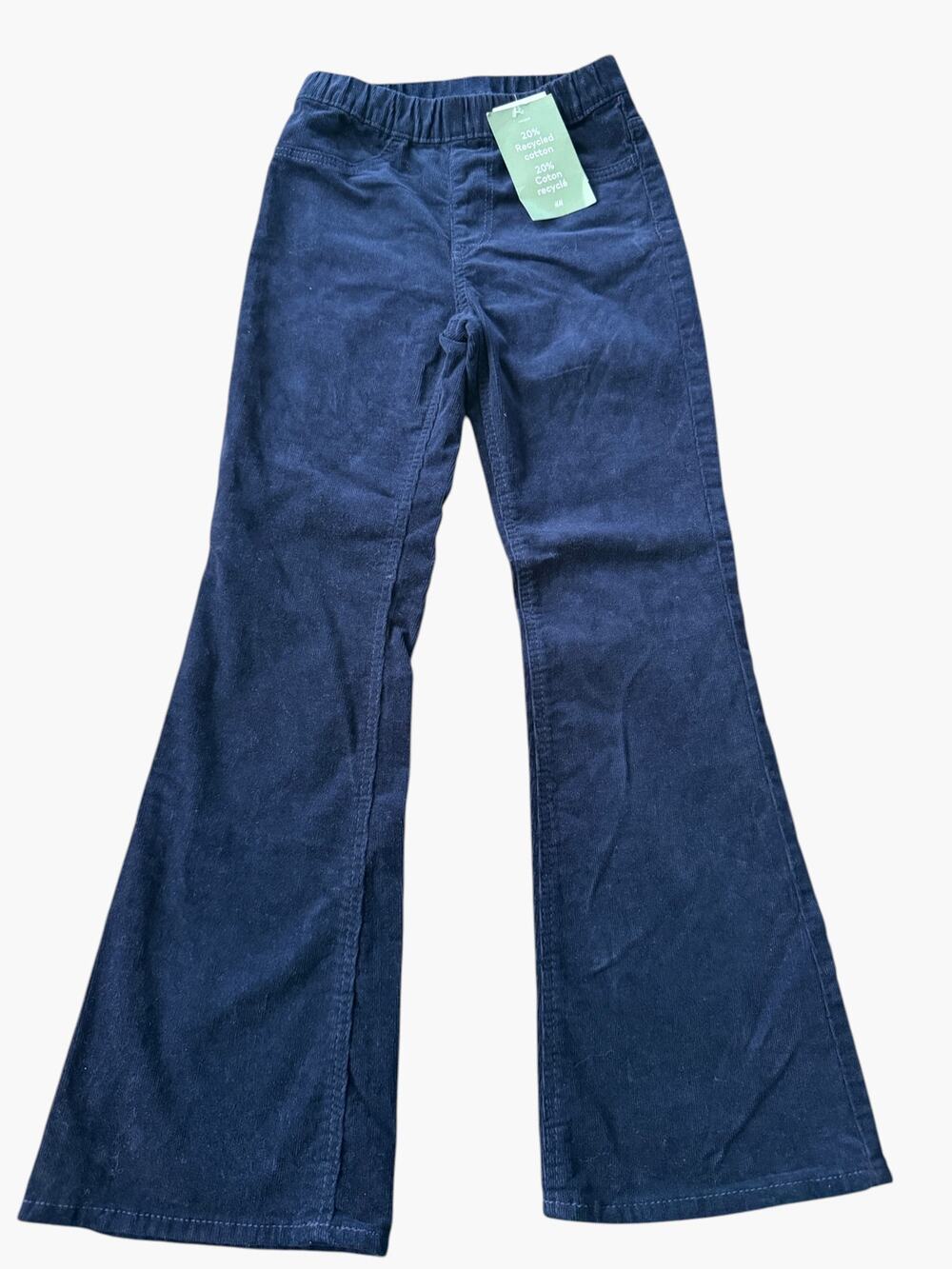 H&M Girls Navy Corduroy Flare Pull-On Pants NWT Size 7-8Y